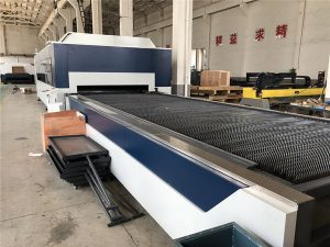 2kw cnc fiberlaserskjærer, laserskjærings- og graveringsmaskin med utvekslingsbord