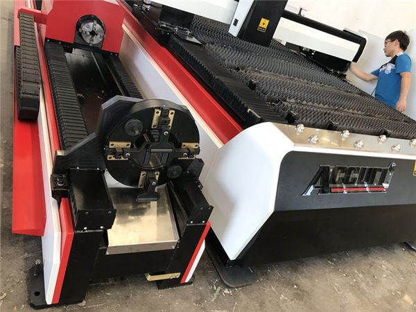ss rør 3d laser skjæremaskin / 3 akset fiberplate metall kutter